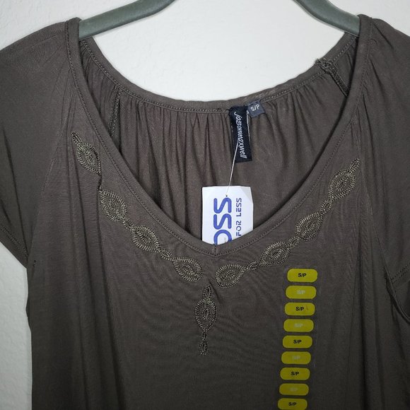 NEW Women's Jason Maxwell Size S Brown Blouse Top - Picture 2 of 4